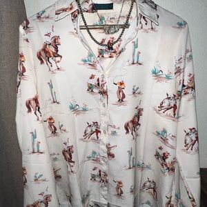 Western Cowboy Print Shirt